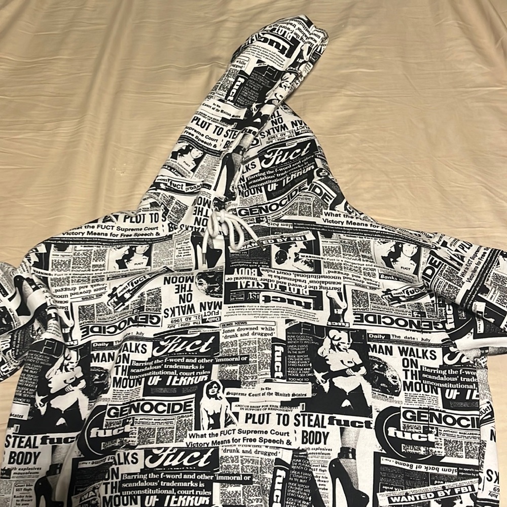 Fuct newsprint all over hoodie